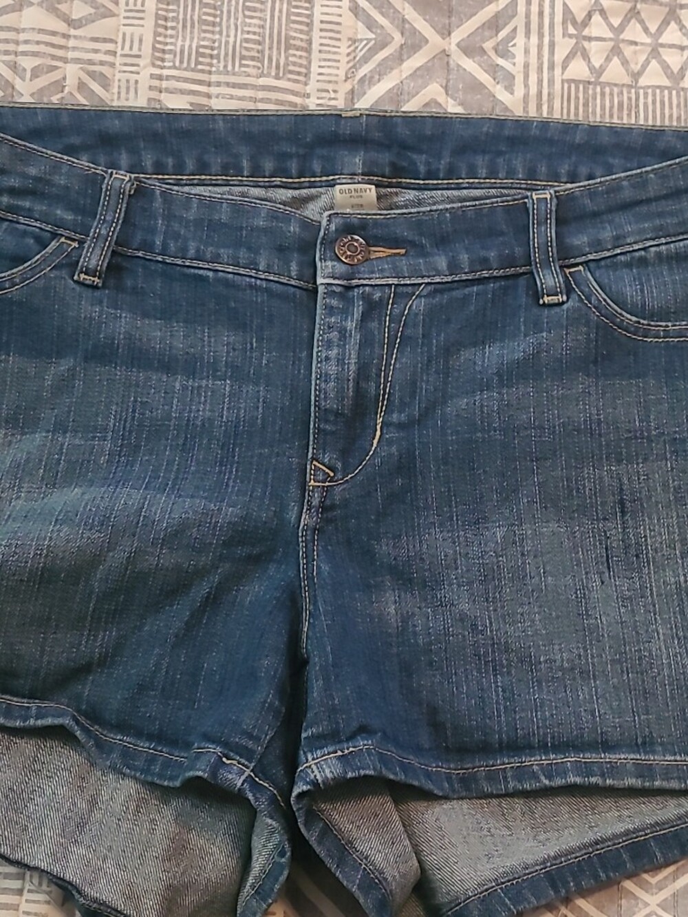 Old Navy Plus Light and Dark Blue Denim Shorts